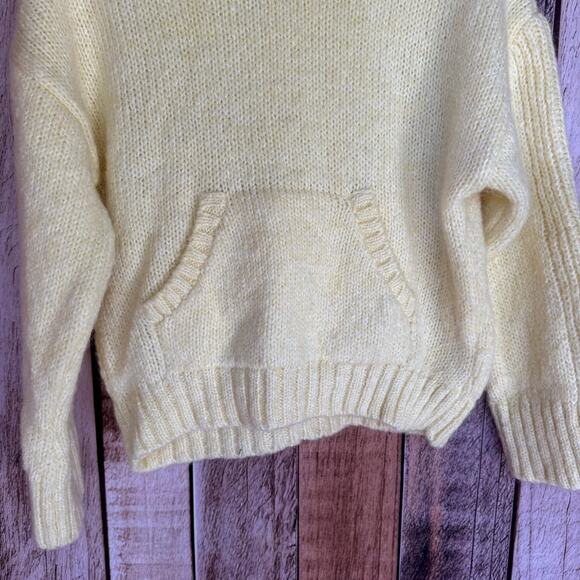 Anthropologie Pilcro Sweater Hooded Pullover XS Wool Blend Cozy Winter Yellow - Picture 4 of 9